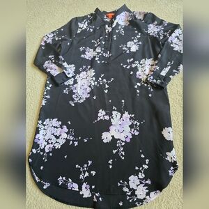 🌈 JF Long Sleeve Curved Hem Floralcore Dress